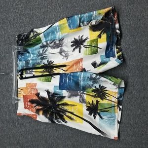 Sonoma Men's Beach Theme Palm Trees Swim Trunks Size L